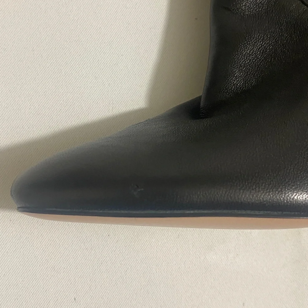 NWOB J. CREW Soft Black Leather Pull-on Boots Women's Size 7.5